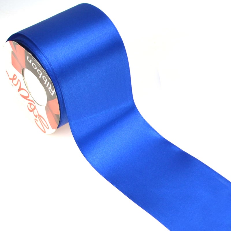 Star Quality 3 Inch Wide Satin Ribbon by 25 Yard Spool| Polyester Tape for Floral Arrangement, Sashes Wedding Bouquet, DIY Projects | No Fading Woven(3 Inch Width, Royal Blue) - Image 2